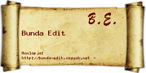 Bunda Edit névjegykártya